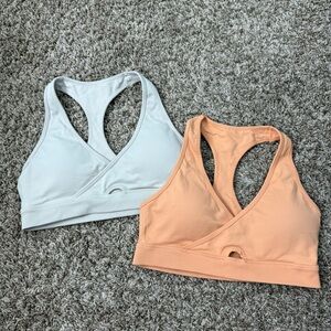 Diosa Fit Racerback Women’s XL Radiant Sports Bra Gray Orange Athleisure Workout